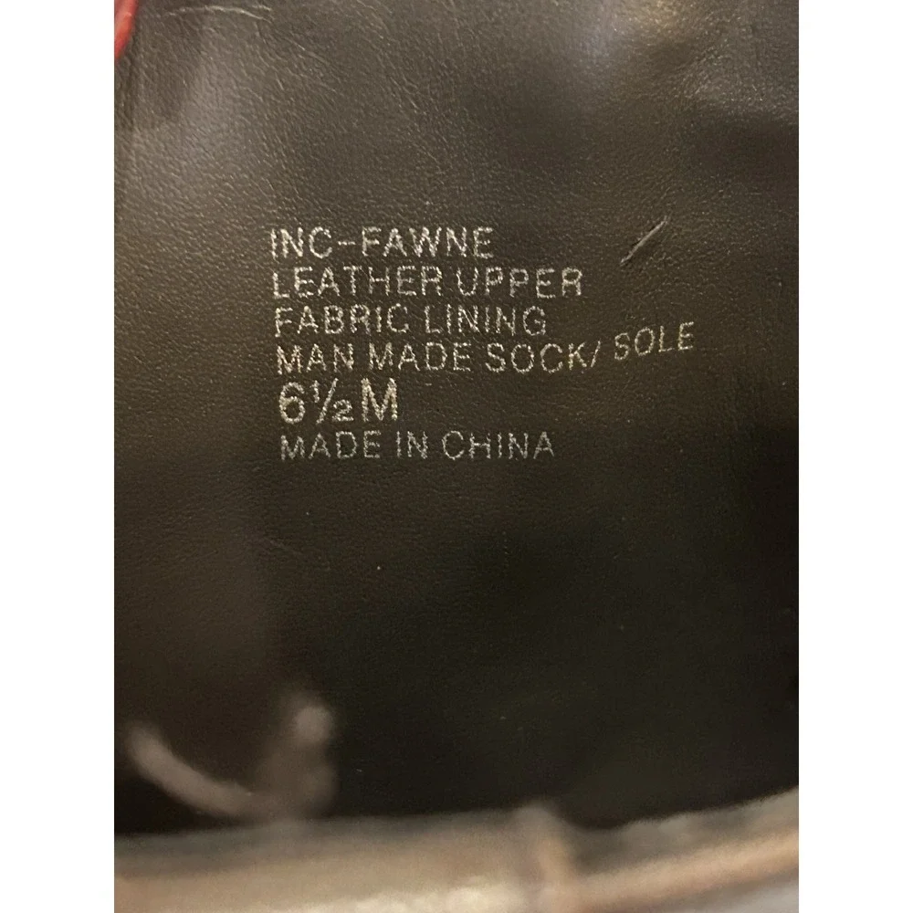 INC International‎ Concepts Brown Leather Fawne Knee High Boots Size 6.5 M